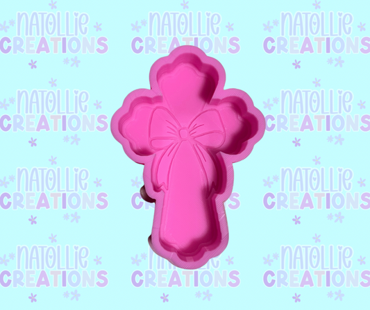 Cross W/ Bow Freshie Silicone Mold