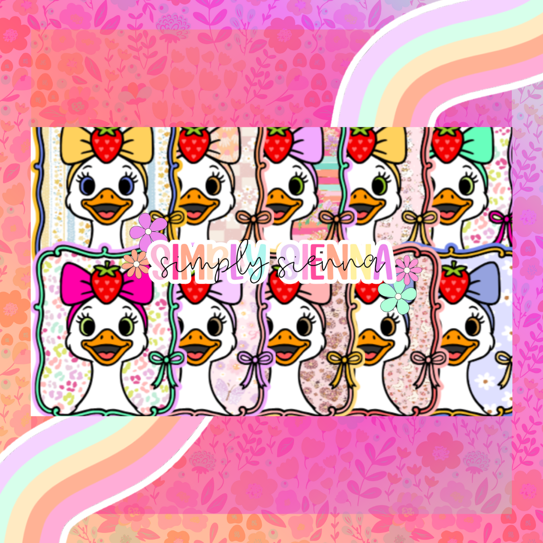 Framed Goose With Strawberry Bow - NATOLLIE CREATIONS