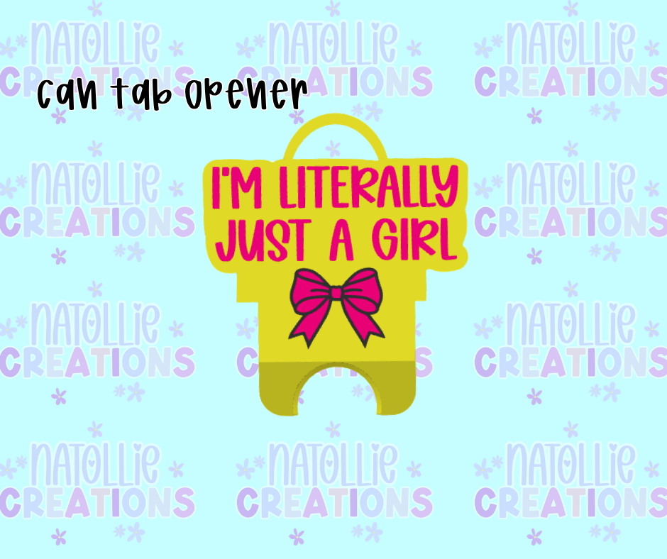 Just A Girl Can Tab Opener Keychain