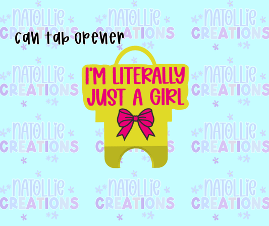 Just A Girl Can Tab Opener Keychain