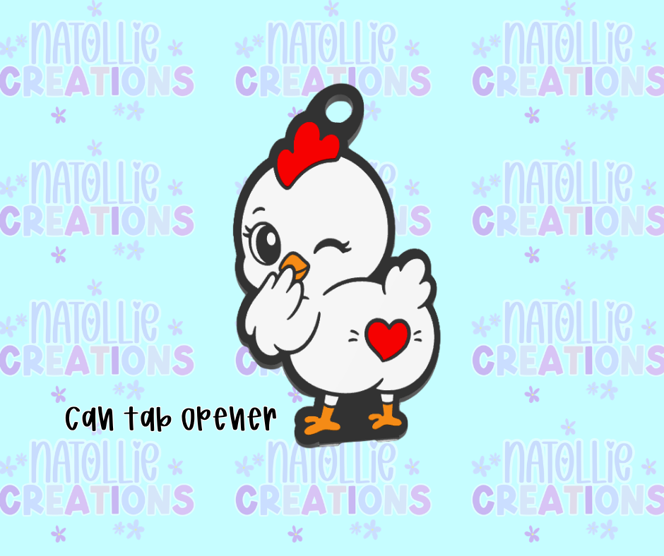 Chicken Butt Can Tab Opener Keychain