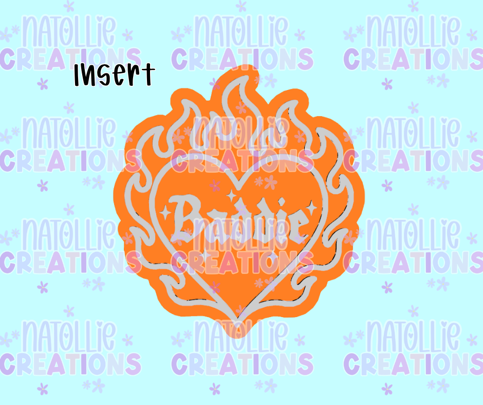 Baddie Heart On Fire Insert Freshie Silicone Mold