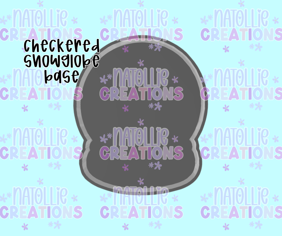 Checkered Snowglobe Base Freshie Silicone Mold