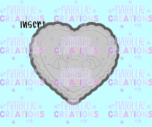 Bat Scallop Heart Insert Freshie Silicone Mold