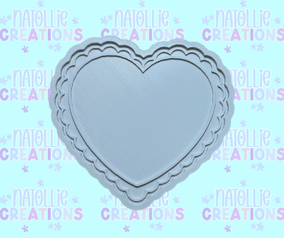 Scalloped Heart + Inserts Freshie Silicone Mold