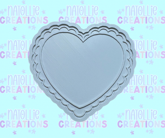 Plain Scallop Heart Insert Freshie Silicone Mold