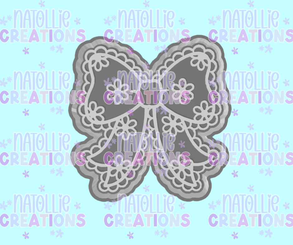 Scalloped Floral Bow Freshie Silicone Mold