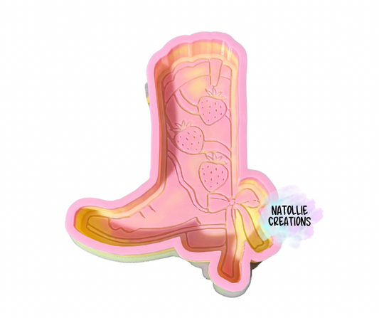 Retro Strawberry Cowboy Boot Freshie Silicone Mold