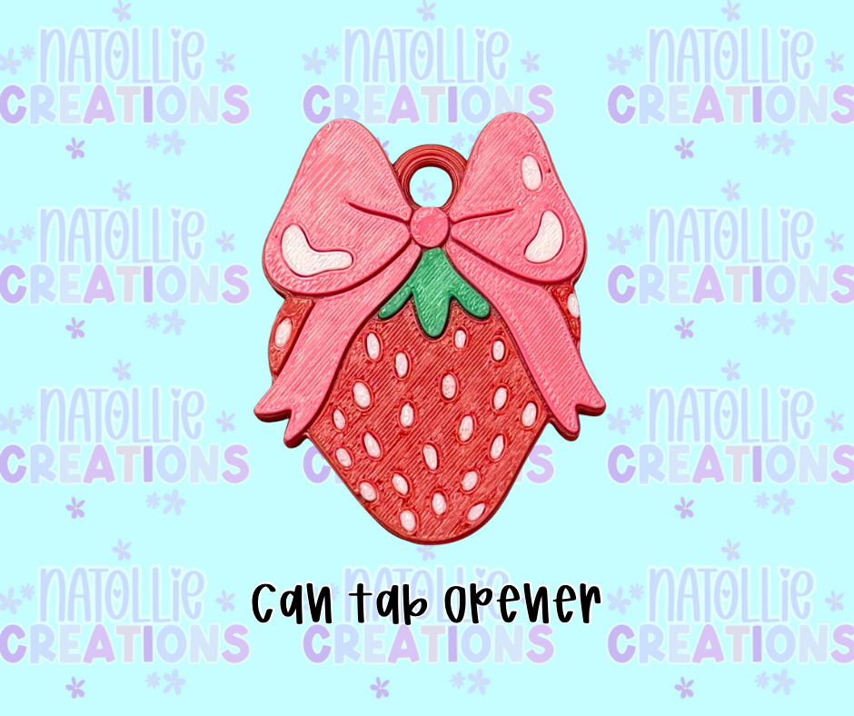 Strawberry W/ Bow Can Tab Opener Keychain