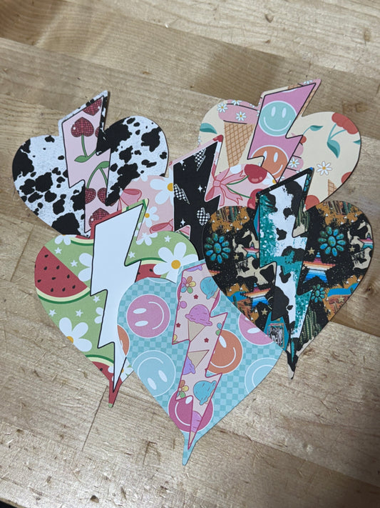 Checkered Heart W/ Lightning Bolt CardStock Grab Bag