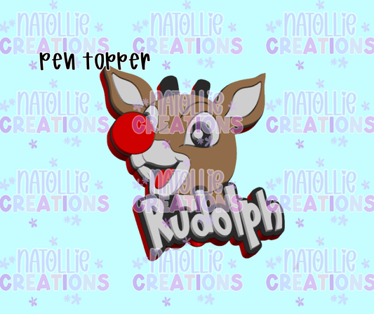 Red Nose Reindeer Pen Topper