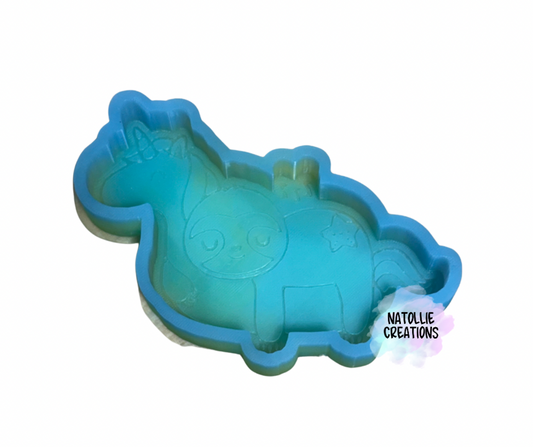 Sleeping Sloth On Unicorn Floatie Freshie Silicone Mold