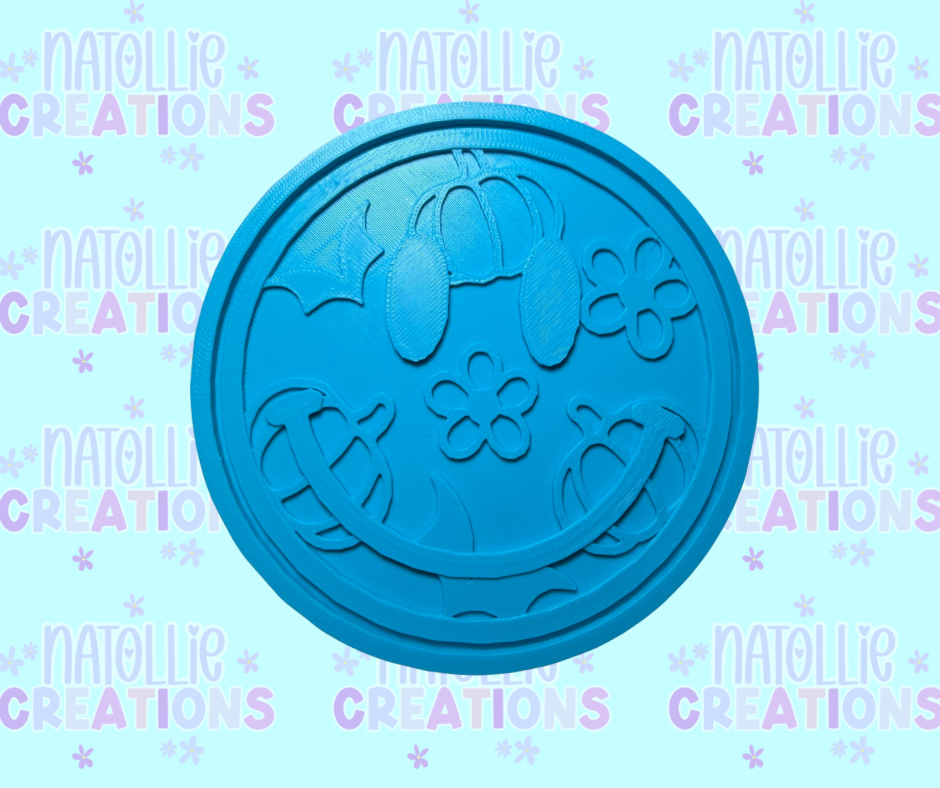 Pumpkin / Bats Smiley Insert Freshie Silicone Mold