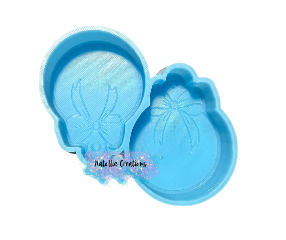 Ornament W/ Bow Vent Clip Freshie Silicone Mold