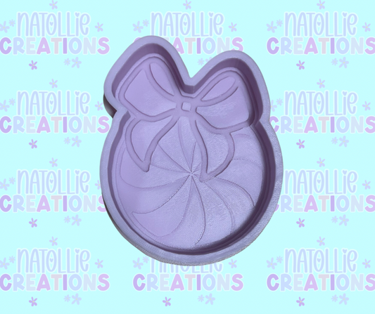 Peppermint W/ Bow Freshie Silicone Mold