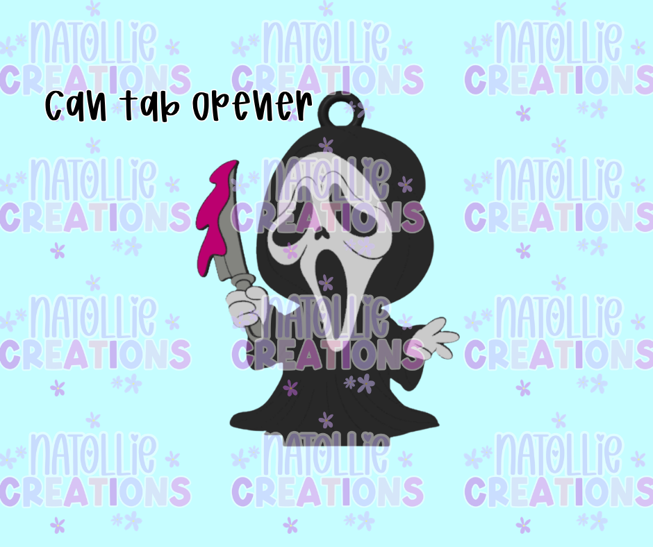 Ghost Face Can Tab Opener Keychain