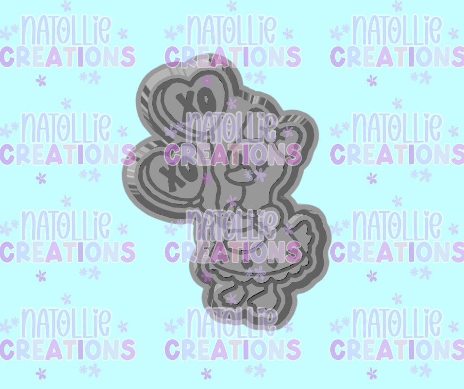 Goose XO Heart Balloons Freshie Silicone Mold