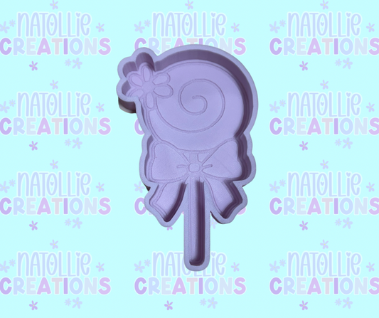 Lollipop W/ Flowers & Bow Freshie Silicone Mold