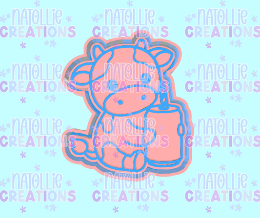 Cow W/ Can Freshie Silicone Mold