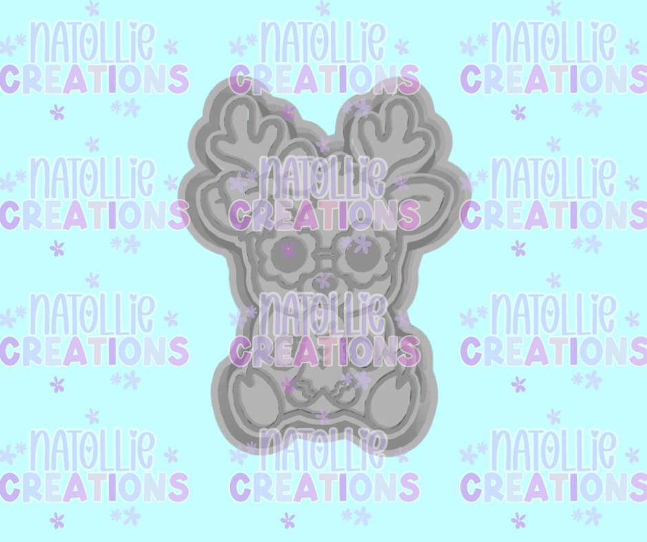 Groovy Deer W/ Gingerbread Freshie Silicone Mold