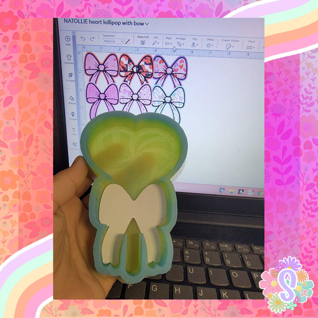 Heart Lollipop With Bow - NATOLLIE CREATIONS