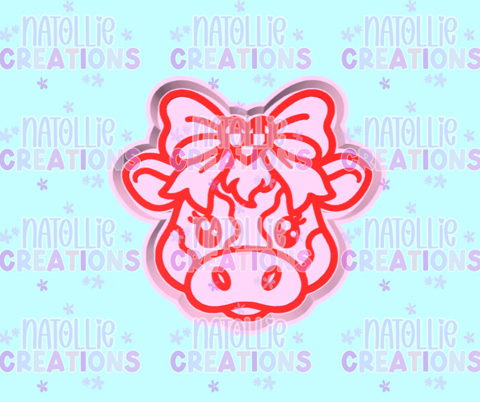 Checkered Heart Cow Freshie Silicone Mold