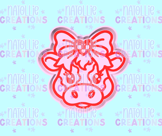 Checkered Heart Cow Freshie Silicone Mold