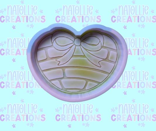 Heart Concha W/ Bow Freshie Silicone Mold