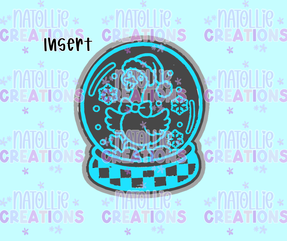 Christmas Goose Checkered Snowglobe Insert Freshie Silicone Mold