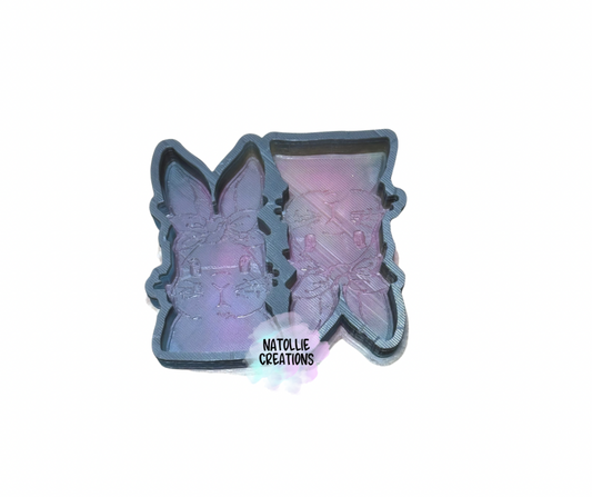 Bunny W/ Bow Vent Clip Freshie Silicone Mold