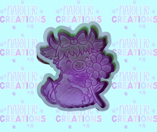 Highland W/ Flower Freshie Silicone Mold