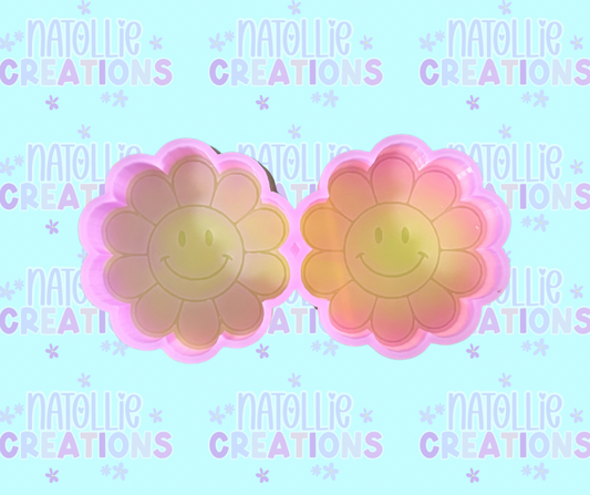 Smiley Retro Flower Vent Clip Freshie Silicone Mold
