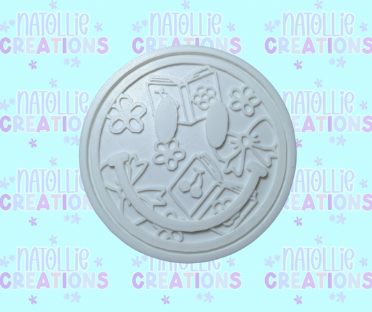 Floral Book Smiley Insert Freshie Silicone Mold