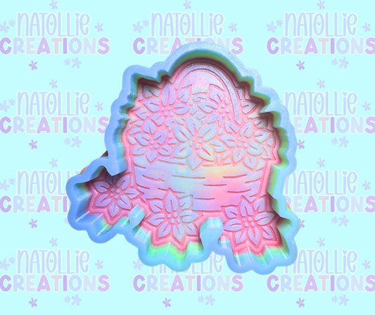 Poinsettia Basket Freshie Silicone Mold
