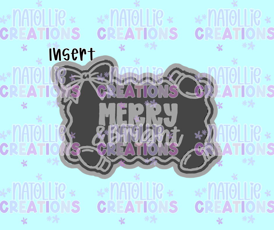 Merry & Bright Christmas Lights Frame Insert Freshie Silicone Mold