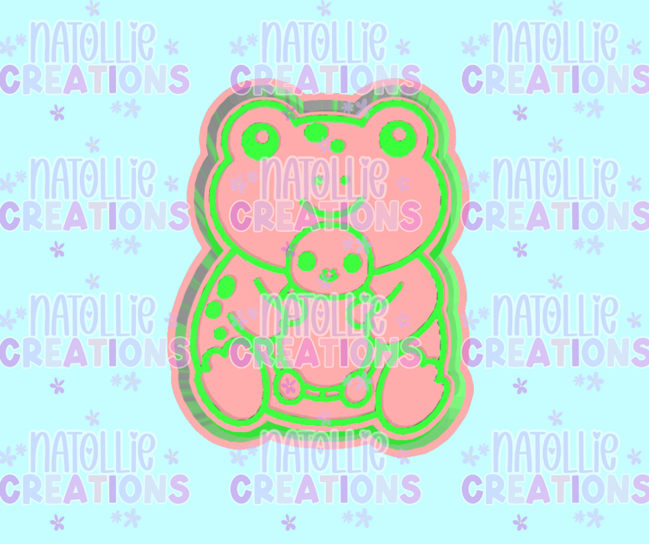 Frog Holding Turtle Freshie Silicone Mold