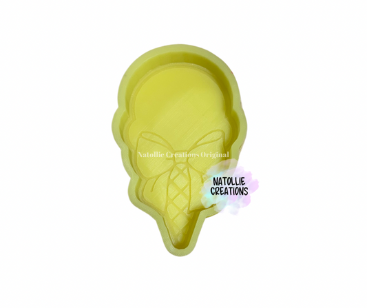 Ice Cream Cone W/ Bow Freshie Silicone Mold