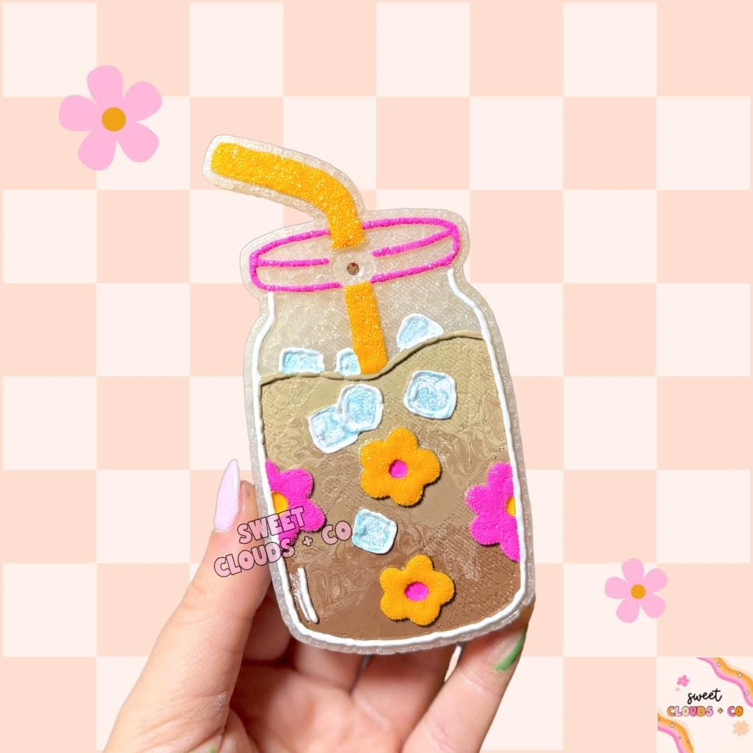 Floral Iced Coffee Freshie Silicone Mold