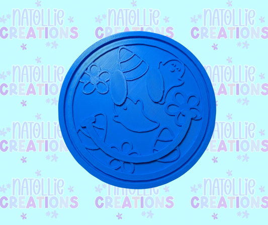 Floral Ghost Smiley Insert Freshie Silicone Mold