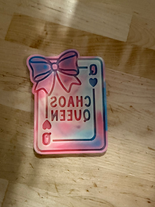 B GRADE INSERT - chaos queen card w bow