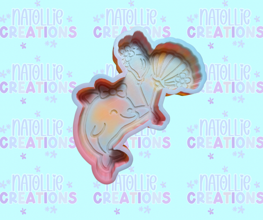 Dolphin W/ Seashell Balloons Freshie Silicone Mold