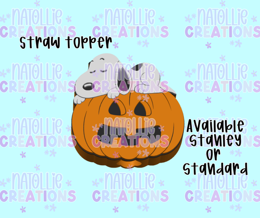 Pumpkin Snoop Straw Topper