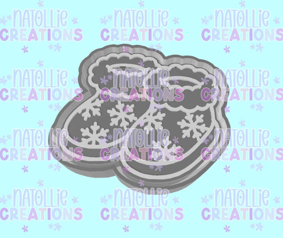 Snowflake Winter Boots Freshie Silicone Mold