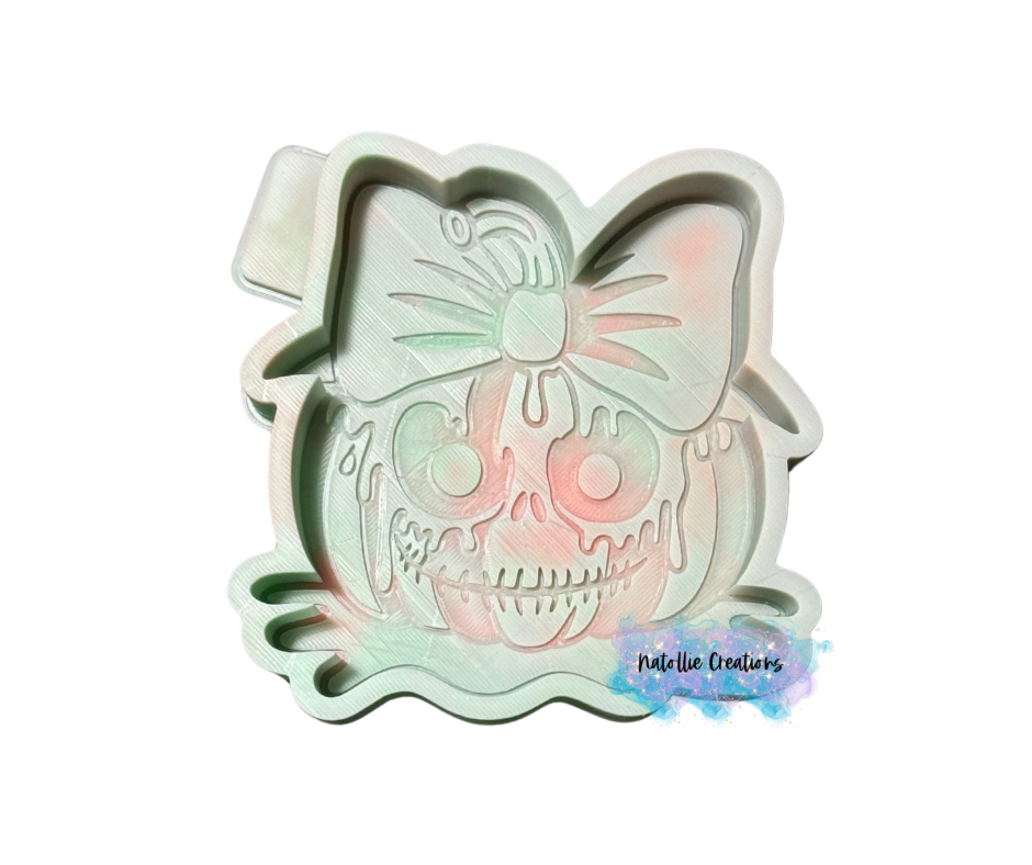 Jack Pumpkin W/ Bow Freshie Silicone Mold