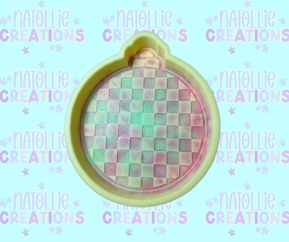 Checkered Ornament Freshie Silicone Mold