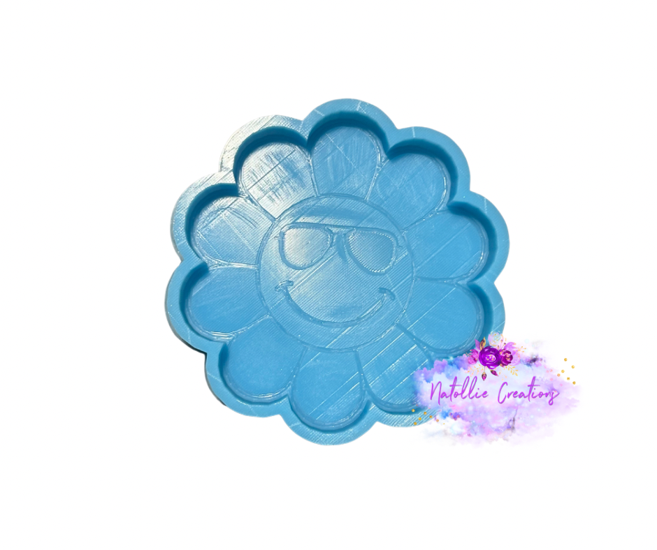 Flower W/ Sunglasses Freshie Silicone Mold