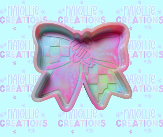 Checkered Pencil Bow Freshie Silicone Mold