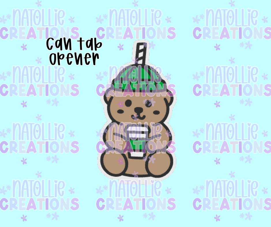Latte Bear Can Tab Opener Keychain