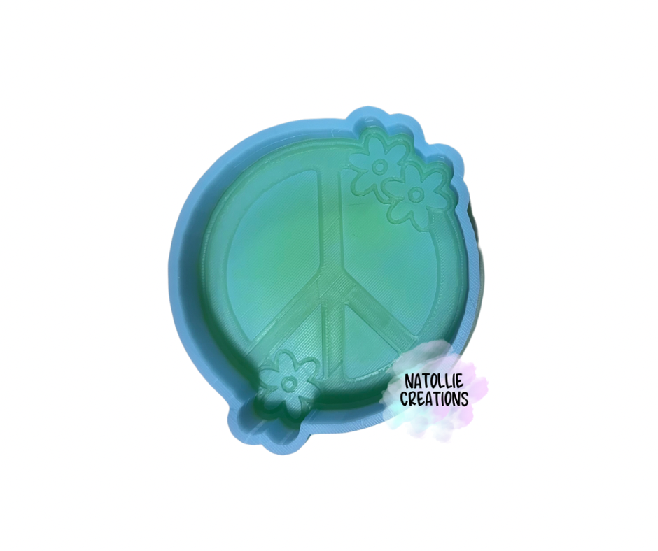 Floral Peace Sign Freshie Silicone Mold