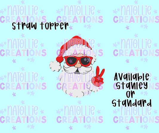 Peace Santa Straw Topper